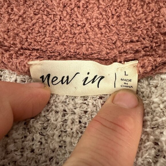 New In Womens Boho Cardigan Large Geometric Southwest Open Front Rust - Picture 4 of 10